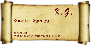 Kusnir György névjegykártya