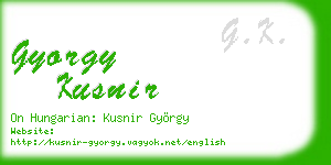 gyorgy kusnir business card